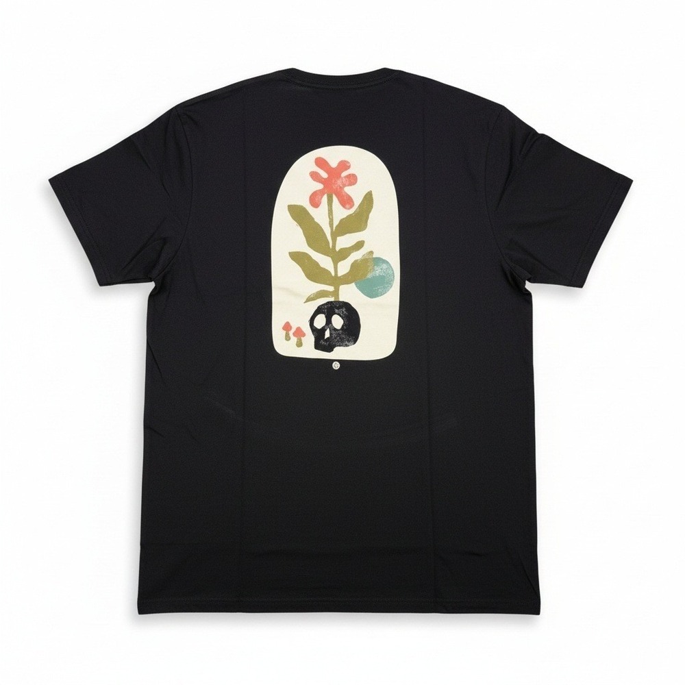 Stance‎ Shirt Mens Large Crew Tee Black Skull Flower Graphic T Shirt Streetwear